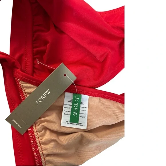 J. Crew Swim Halter Bikini Top Red Hot Summer Classic NWT - Picture 5 of 6